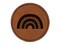 Quirky Rainbow Fun Doodle Round Iron-On Engraved Faux Leather Patch Applique - 2.5"